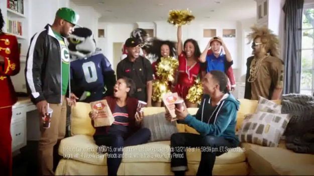 Donnabella Mortel in McDonalds commercial with Deion Sanders