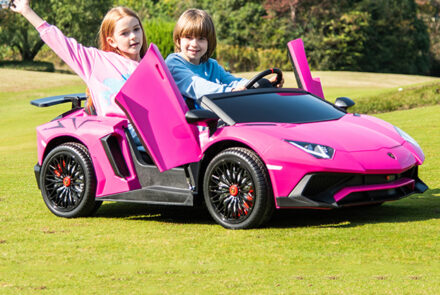 Pink kids 24v lambo go kart car